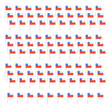 100Pcs Colorful International Flag Toothpicks Cake Picks-Chile