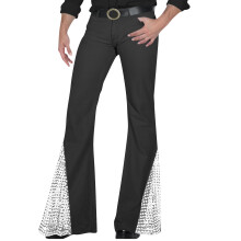 Herren-Glockenhose, 70er-Jahre-Disco-Outfit, glitzernde-Weiß XL