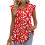 Women's  Blouses, with Ruffle Sleeves, Spring Elegant and-Red L 1