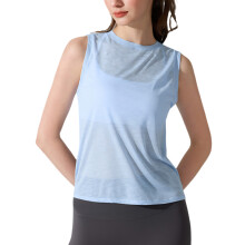 Womens Sleeveless Backless Workout Tops Open Back-Blue M