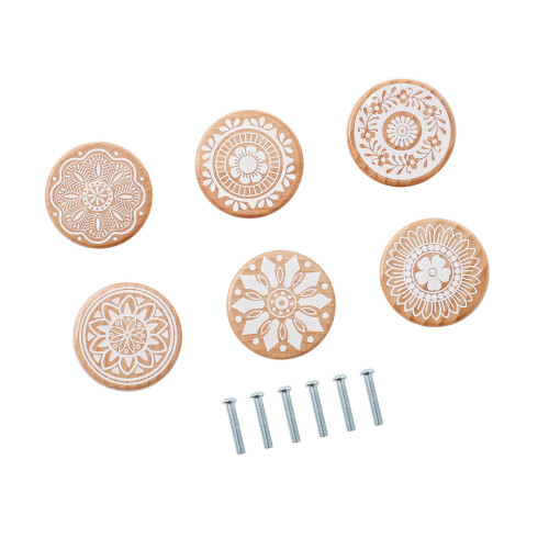 Decorative Beechwood Drawer Knob Fun Animal Pattern Cabinet-A