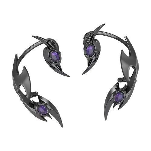 Fashionable Oversized Ear Cuffs Punk Mechanical Ear-black