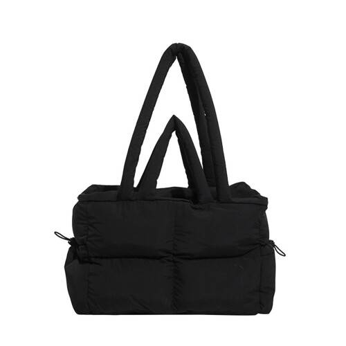 Comfortable Handbag Puffer Nylon Shoulder Bag Multiple-Black