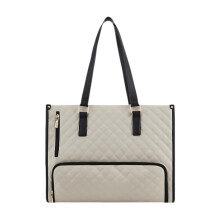 Dames draagtas van PU-leer, laptoptas en lunchtas, beige