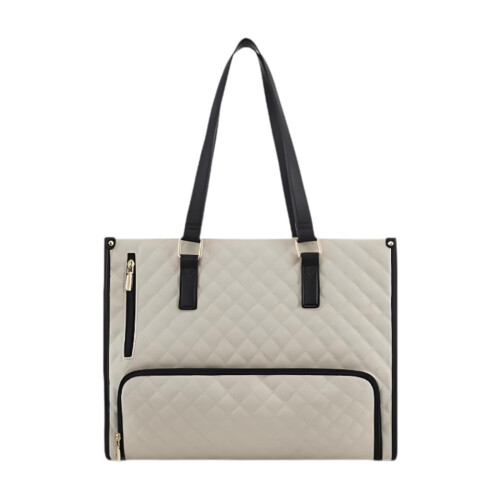 Dames draagtas van PU-leer, laptoptas en lunchtas, beige