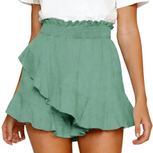 Skorts Skirts for Women Fashion Wrap Skirt Flowy Shorts-Green M