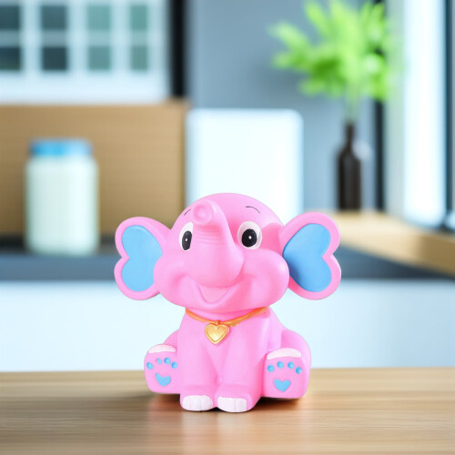 Rosa tecknad elefant spargryta för barn 1