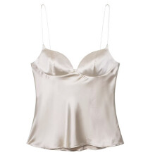 Women Slim Fit Satins Sleeveless Tank Top Spaghetti Strap V-B M