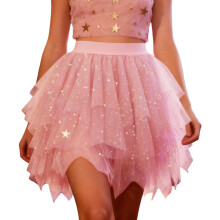 Fashion Asymmetrically Net Skirt Stylish Tulle Skirt for-PK S