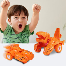 Verwandelbares Dinosaurier-Rückziehauto-Spielzeug Orange