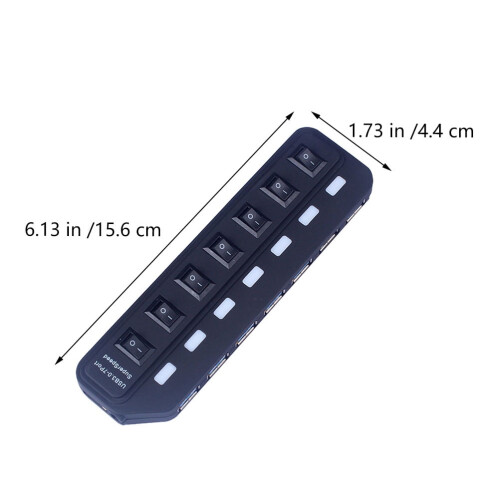 USB 3.0 hub-adapter med 7 porte, sort 1