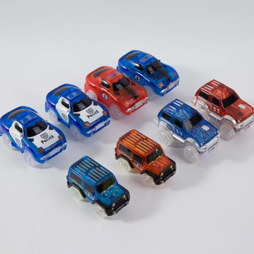 Conjunto de construção STEM com pistas de carrinhos elétricos 2