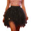 Elegant Asymmetrically Mesh Skirt Lightweight Polyester-Black L 1