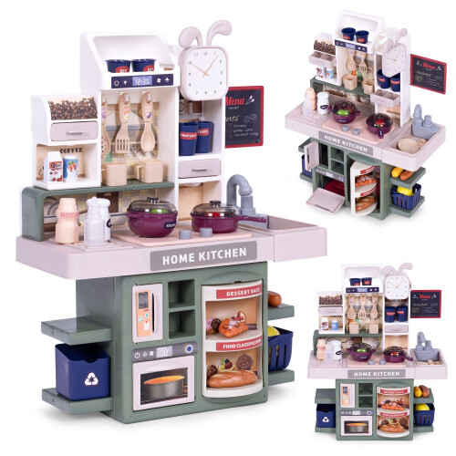 Cucina giocattolo per bambini con suoni, luci, vapore e 35 accessori