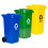 Abfallbehälter-Set, 3 x 120 l, HDPE, Blau/Grün/Gelb 1
