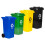 4x120L Waste Bins Set with Rubber Wheels - HDPE, Multi-Color 1
