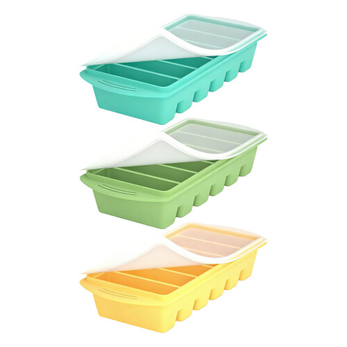 Space Saving Interlocking Tray Set For Refrigerator-Yellow 1