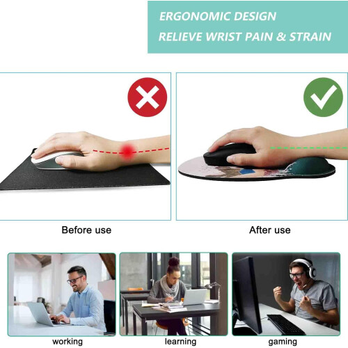 Ergonomisk musemåtte med håndledsstøtte i memory foam 1