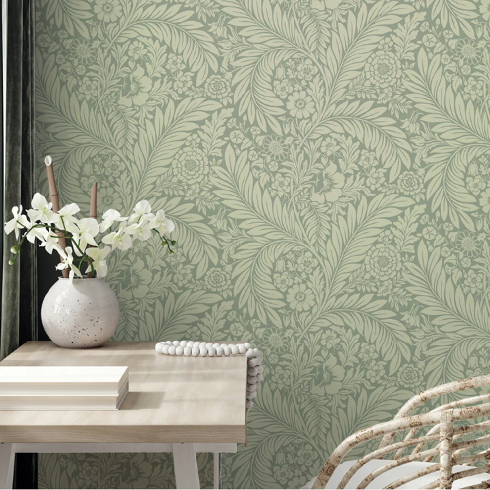 Leaf Green Florence Floral Wallpaper By Belgravia 5061103678843