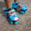 Παιδικά ρυθμιζόμενα παπούτσια skate διπλής σειράς NUOLUX μπλε 2