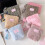 Winter Leopards Pattern Makeup Pouches Portable-light pink 5