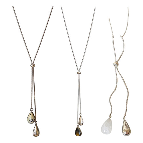 Fashion Adjustable Long Pull Necklace Waterdrop Pendant-79 2