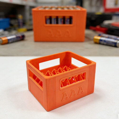 Multi Compartment Battery Case With Stackable-Orange 30 squares 2