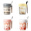 Sealed Glass Drinking Cup With Attachable Spoon Oatmeal-White 2
