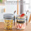 Sealed Glass Drinking Cup With Attachable Spoon Oatmeal-White 5