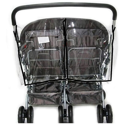Universal Side By Side Twin Stroller Rain Cover Clear Pvc Dust And Windproof For Double Pram Stroller 2