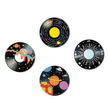 Universum Planet Kritzeleien Musik- Vierteiliges Set