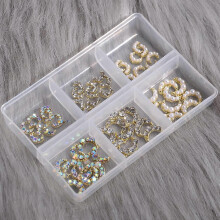 Golden Moon Nail Art Accessories Kit 3D Alloy Nail Art Decoration - Mixed AB Crystal Rhinestone Pearl Nail Art Accessories