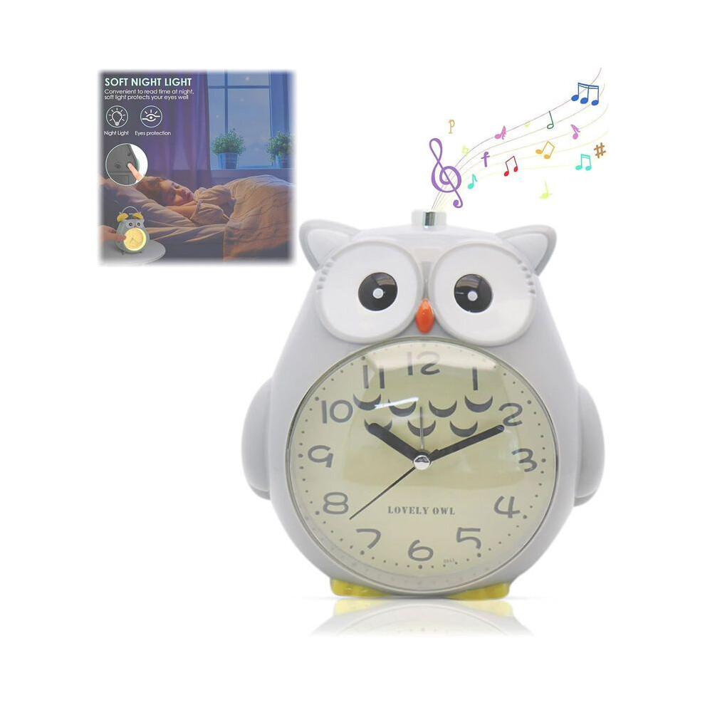 2025 Suitable Alarm Clock, Voice Prompts Quartz Clock,Childrens Owl Alarm Clocks with Wake up Light, Cartoon Owl