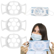 Set of 3 Silicone 3D Mask Holder Inner Support Holder for Face Mask Cool Lipstick Protector Holder Nose Protector Lipstick, Reusable and Washable