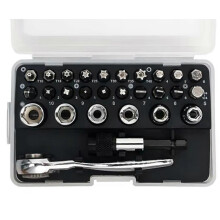 28 in 1 Mini Ratchet Wrench Set, Right Angle Offset, 1/4 Inch 72 Tooth Magnetic Screwdriver Handle