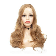 European and American side-parted ladies' real-life wigs with long curly hair and large wavy blonde wigs full headgear