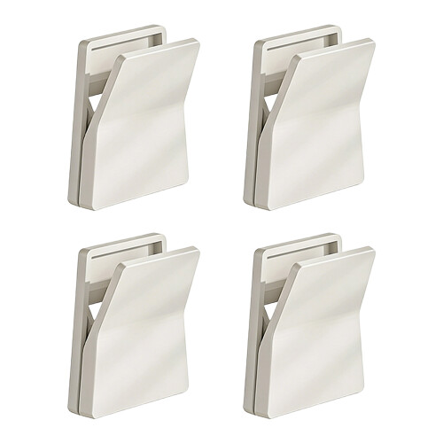 Set van 4 ABS-ophangclips Gladde oppervlakken Muurhangers-Wit