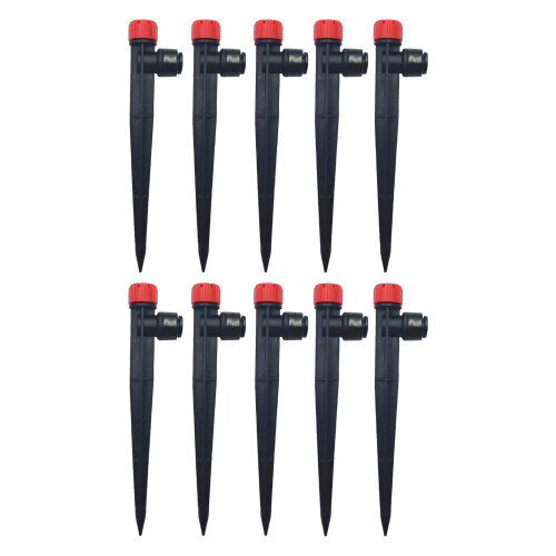 10Pcs Drip Irrigation Stakes 360 Degree Drip Irrigation-Red