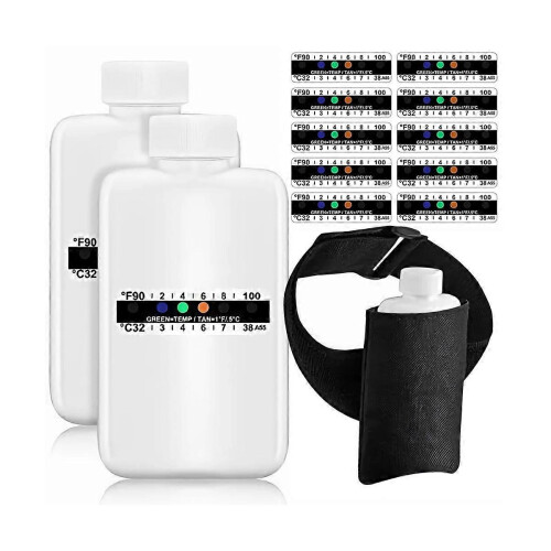14Pcs Urine Test Complete Kits,2 Portable Empty Bottles,10 Adhesive Temperature Sensitive Test Stri