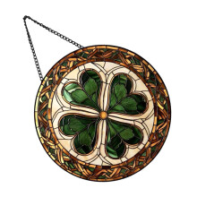 Attrape-soleil rond en vitrail, signe rond, plaques-30cm