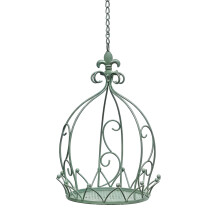 Outdoor Decoration Crown Hanging Planter Basket-Green