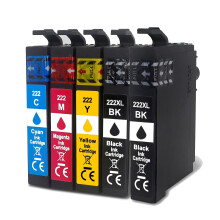 Verpakking van 5 T222XL-inktcartridges voor Epson XP-5200 en WF-2960