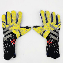 Goalkeeper Gloves Premium Quality Football Goal Keeper Gloves Finger Protection-10-Black Yellow