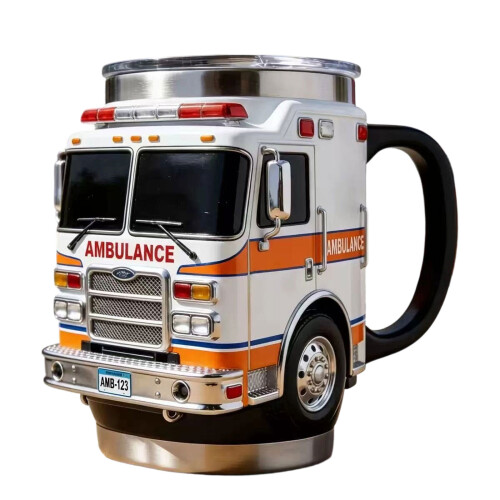 Creative Truck Shaped Firefighting Coffee Mug Heat Cold-B
