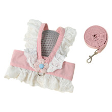 Harnais de lapin Bowknot avec gilet en polyester-Rose M