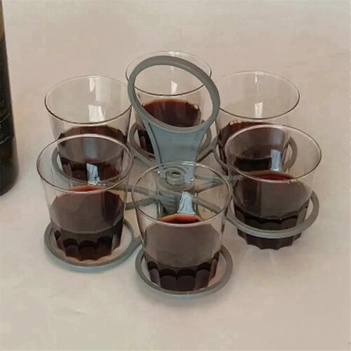 5pcs Foldable Rotating Glass Coffee Cup Plastic Portable Cup Holder 6 Sticks Cup Lifter