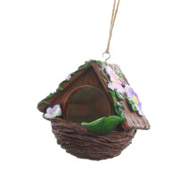 Bird Nest House, Flower Painted Nest, Shelter Nest Hummingbird