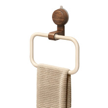 Wood And Aluminum Towel Rack For Stylish Bathroom-White