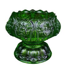Sparkling Crystal Tealight Support Base Traditional-Green