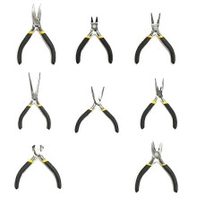 8PCS Mini Pliers Set Long Nose with Teeth Flat Jaw Round Diagonal Nose Wire End Cutting Cutter Tools